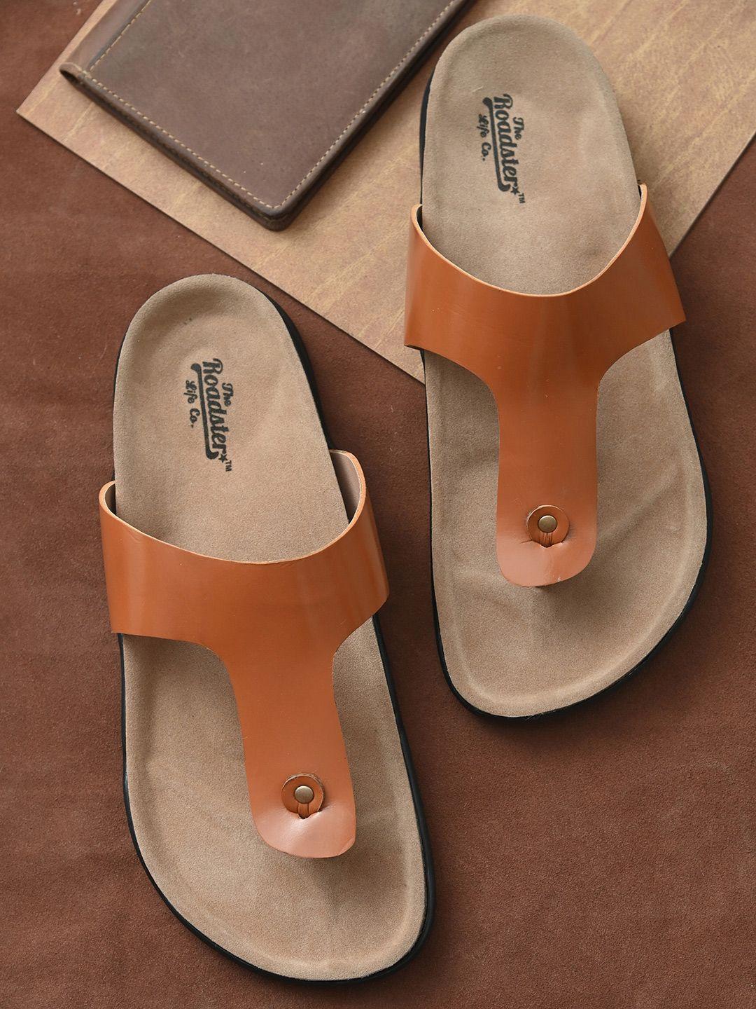 roadster men tan comfort sandals