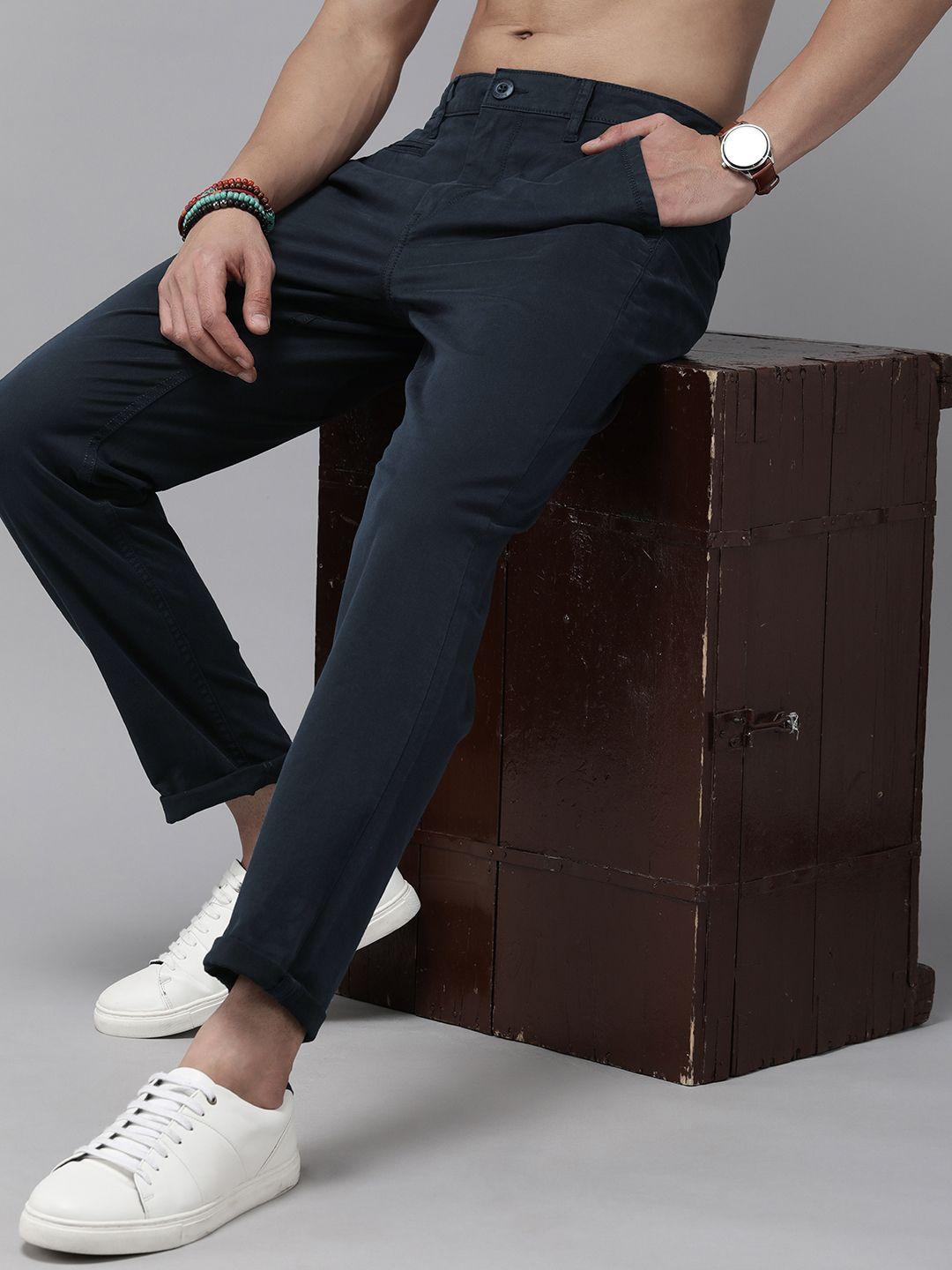 roadster men tapered fit trousers