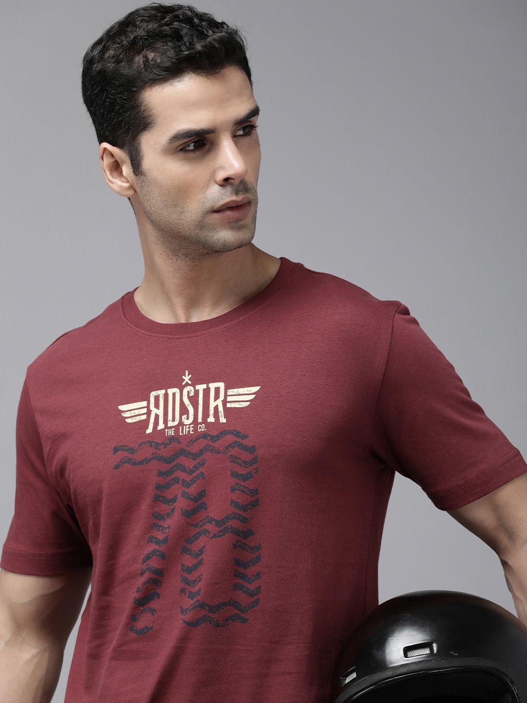 roadster men typography printed t-shirt