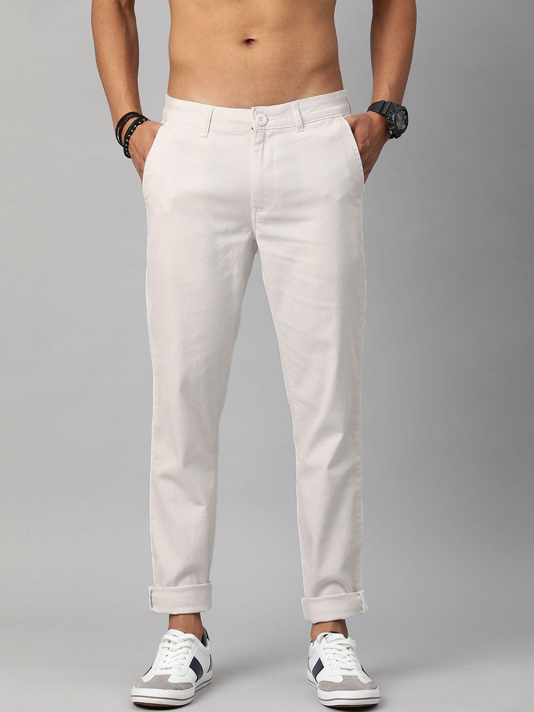 roadster men white chinos trousers