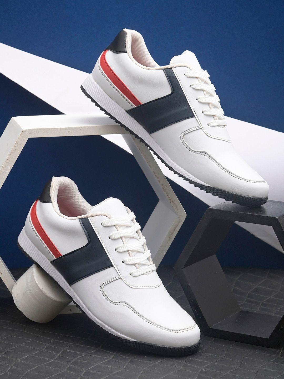 roadster men white patterned casual sneakers