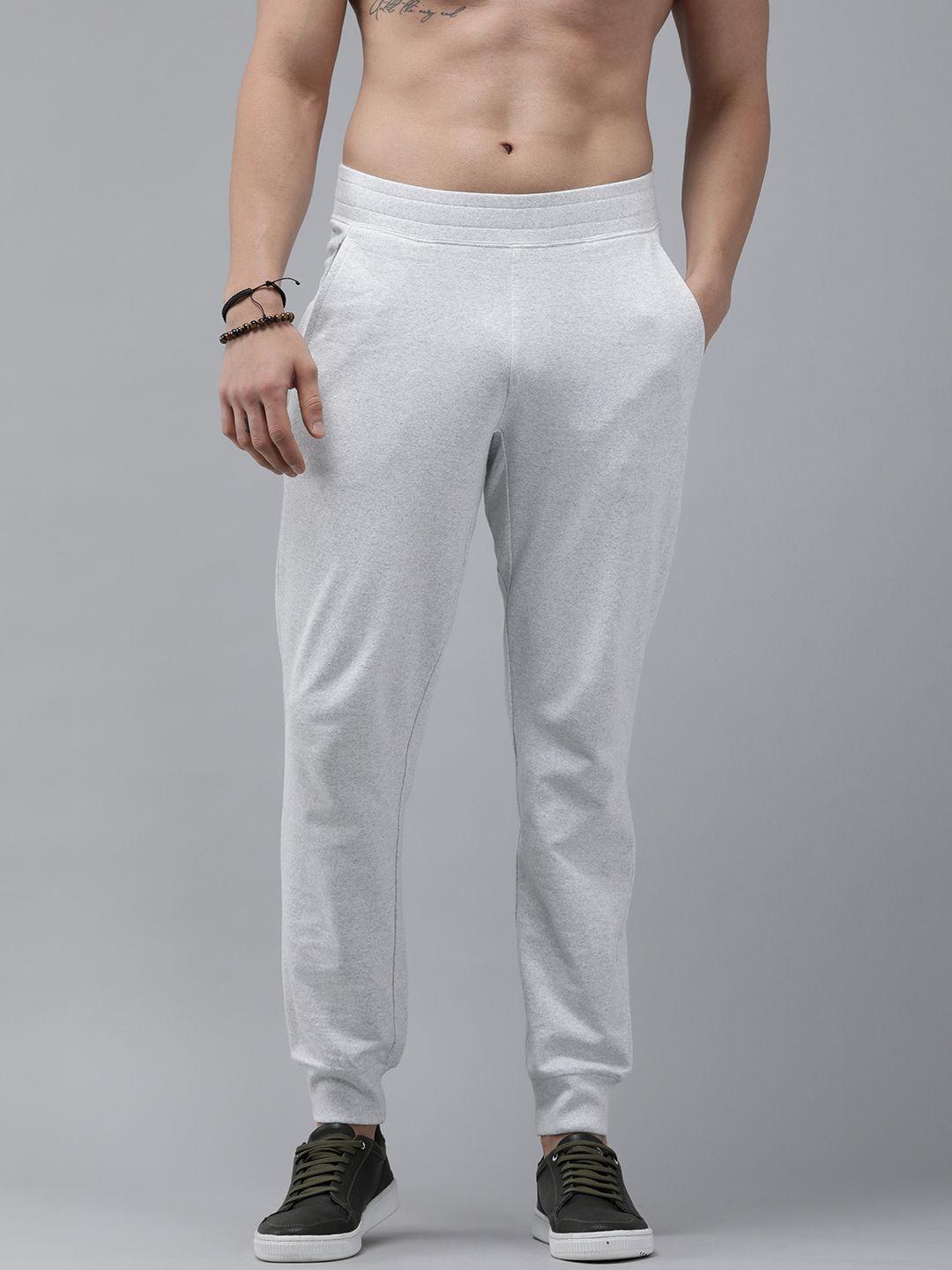 roadster men white solid joggers