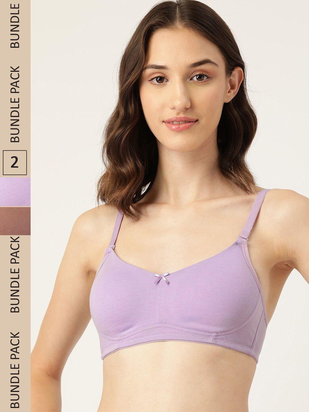 roadster pack of 2 pure cotton non-padded t-shirt bra