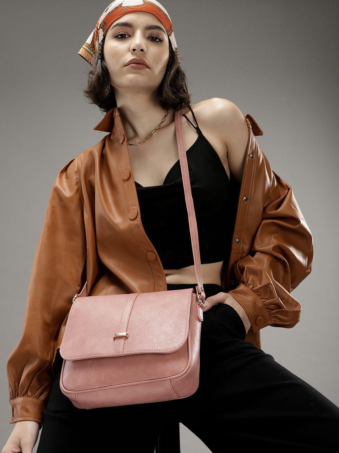 roadster pink solid sling bag