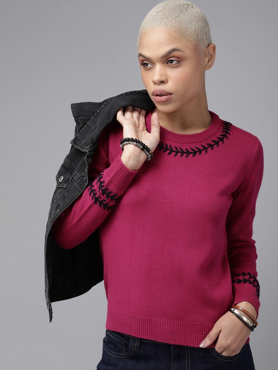 roadster pullover with embroidered detail