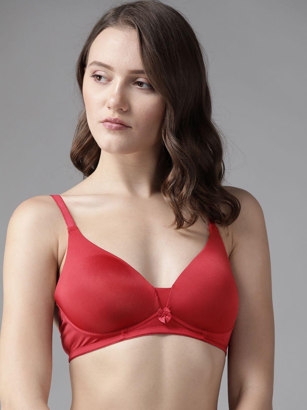 roadster red solid t-shirt bra - lightly padded