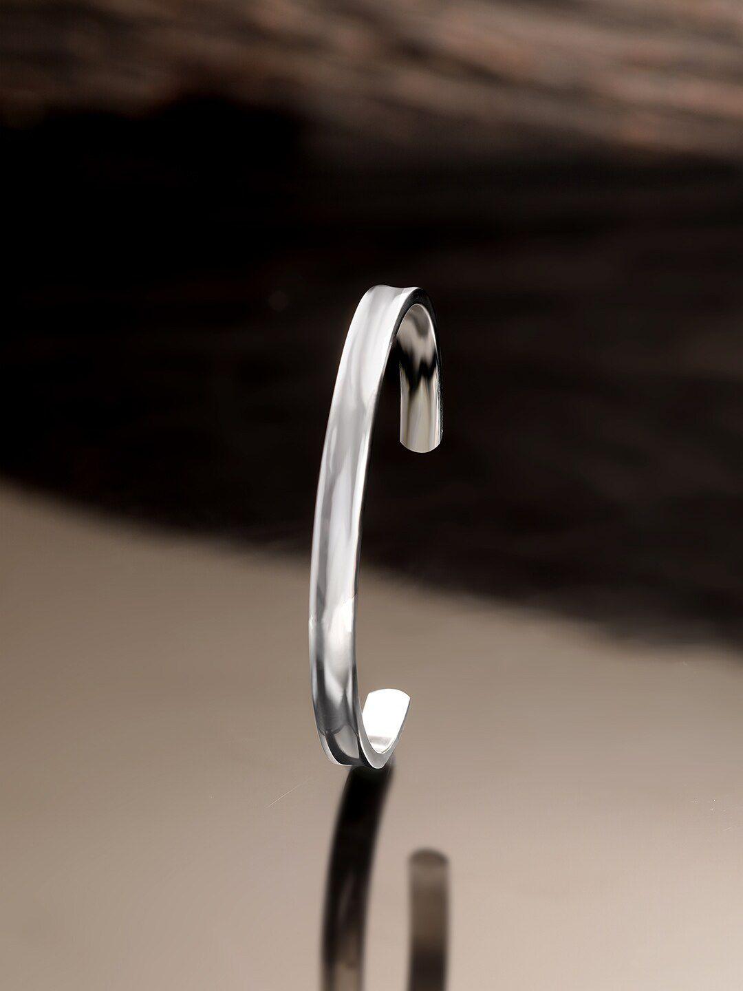 roadster rhodium plated & stainless steel bracelet