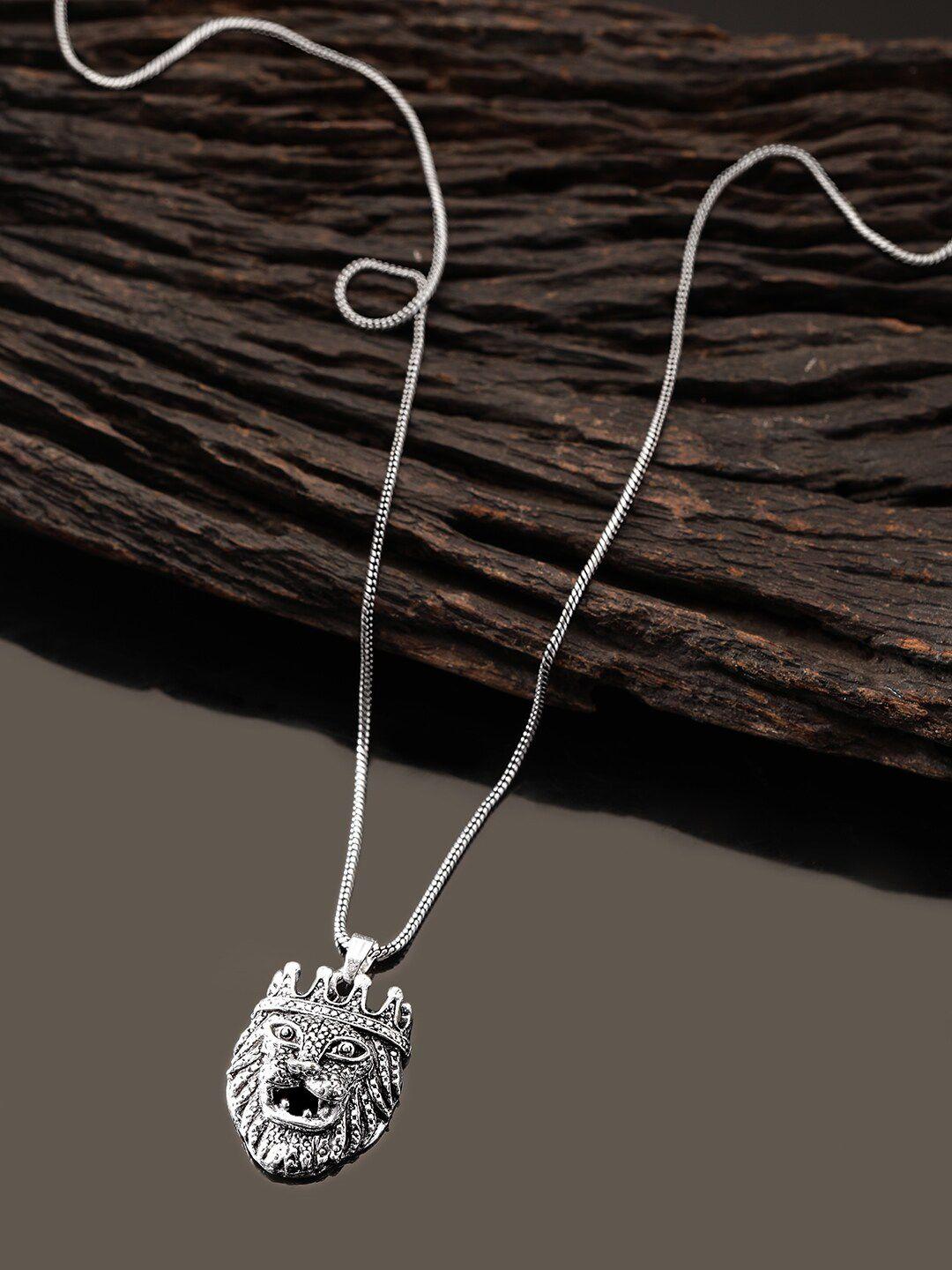 roadster rhodium-plated necklace with pendant