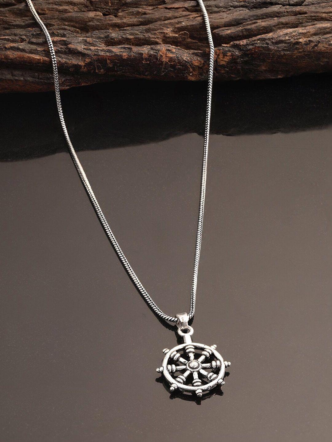 roadster rhodium-plated necklace