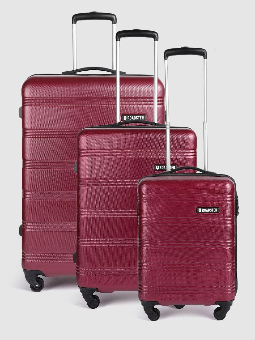 roadster set of 3 textured hard trolley bags