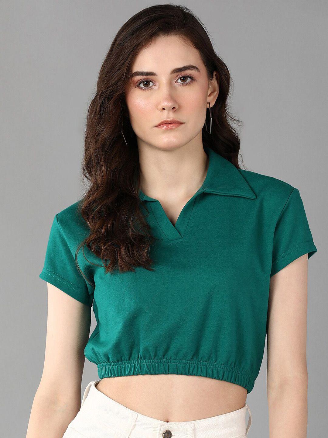 roadster shirt collar crop top