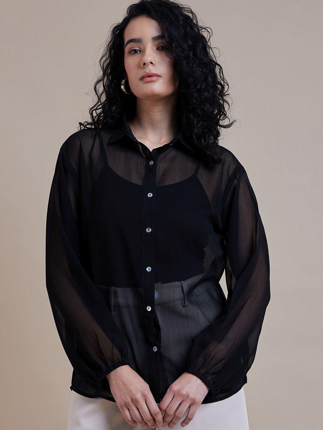 roadster spread collar sheer shirts