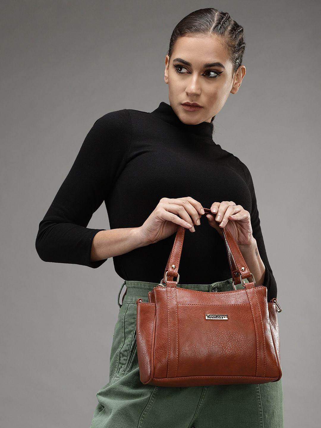 roadster tan brown solid handheld bag