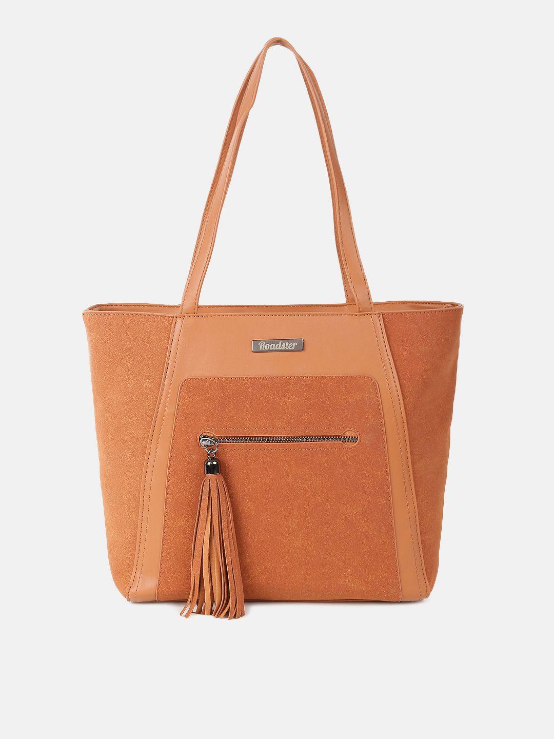roadster tan brown structured shoulder bag