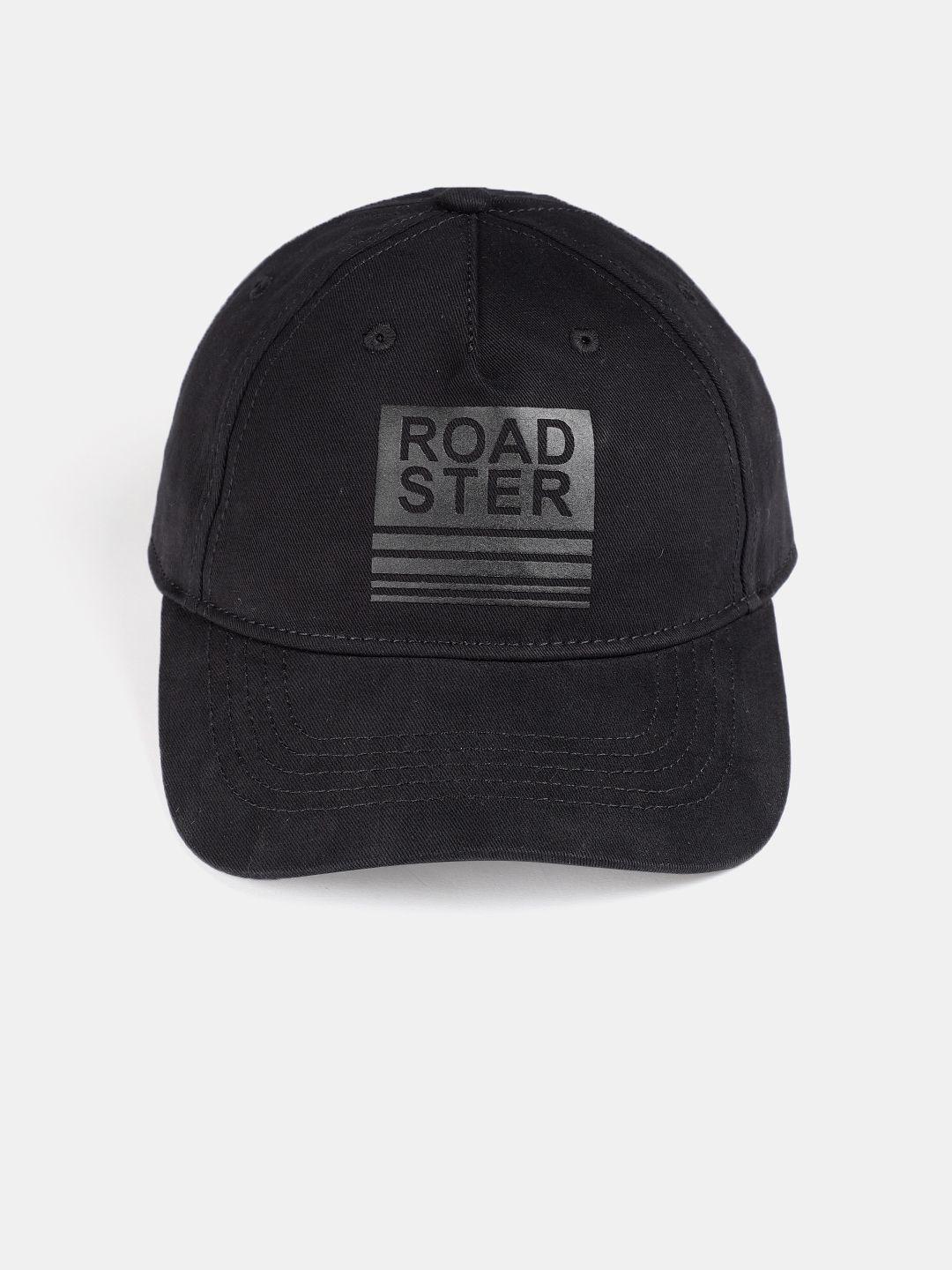 roadster unisex black printed baseball cap