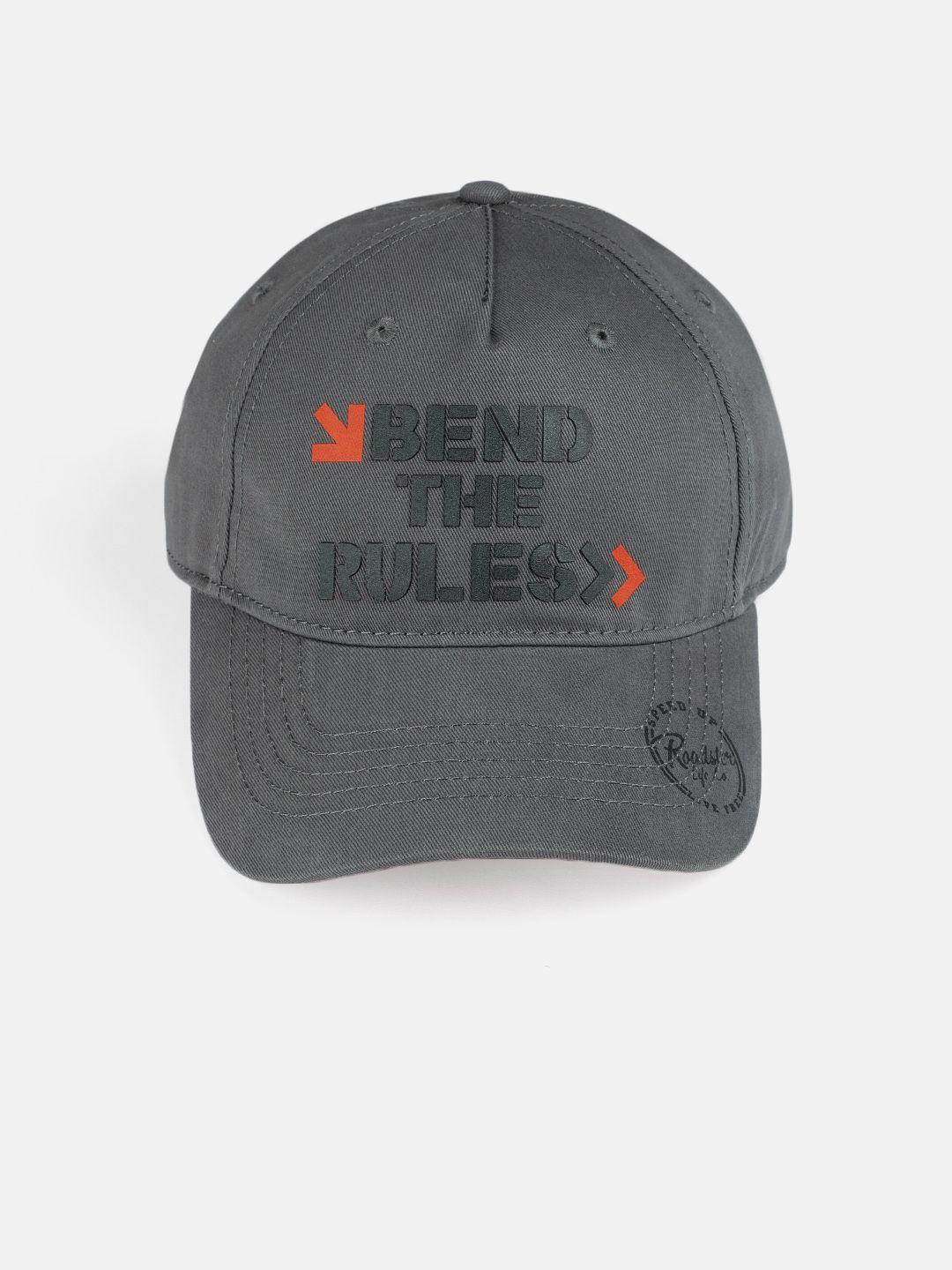 roadster unisex grey printed baseball cap