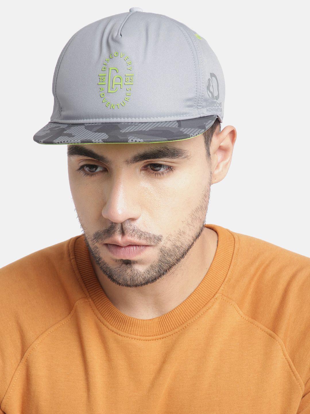 roadster unisex grey printed discovery snapback cap