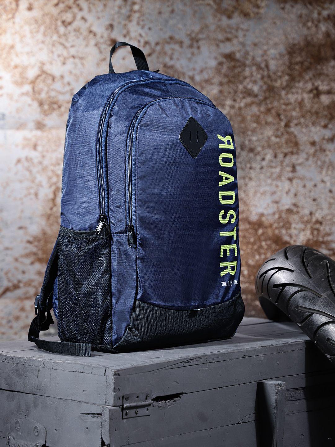 roadster unisex navy blue brand logo backpack