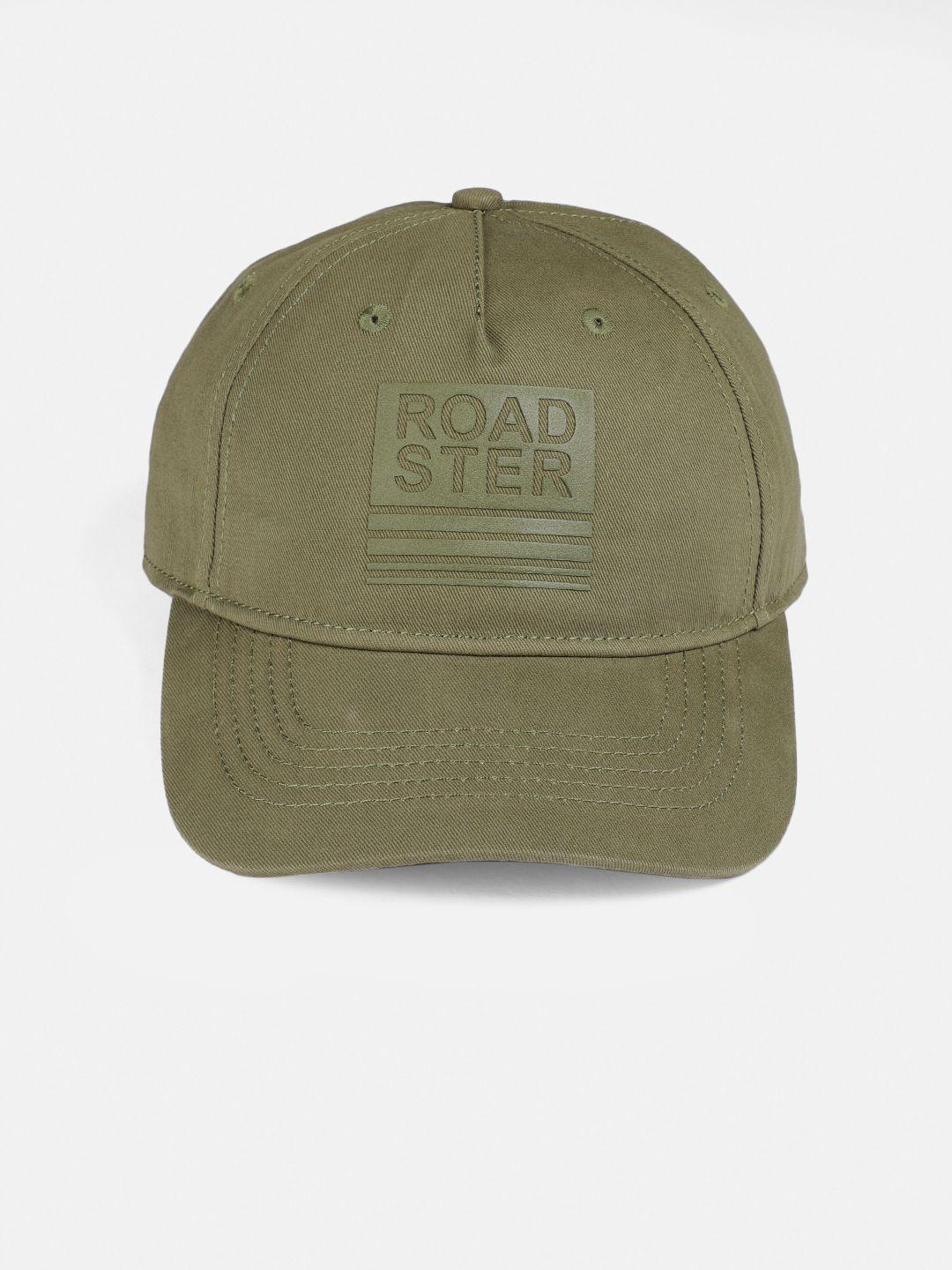 roadster unisex olive green printed baseball cap