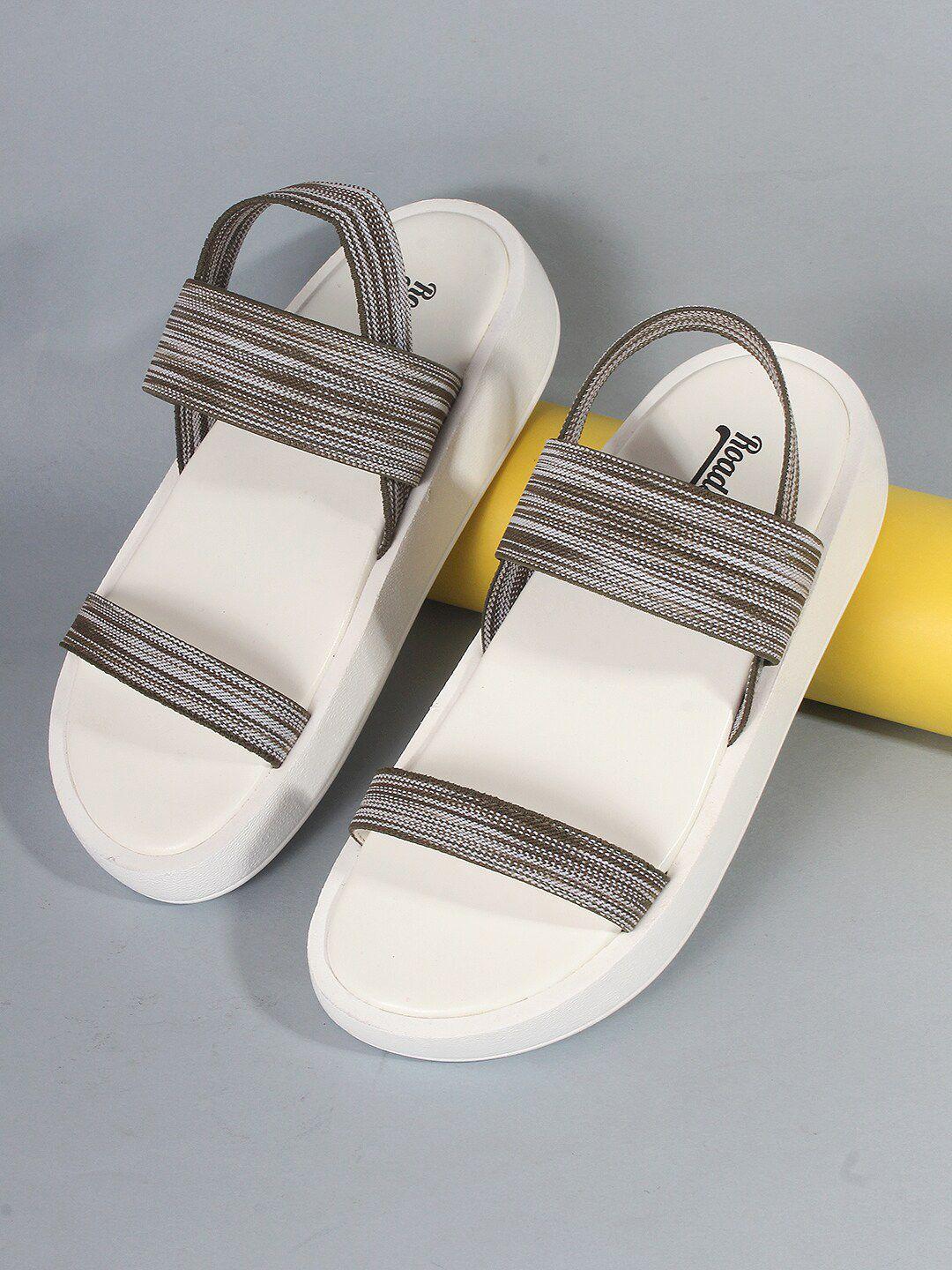 roadster white & grey wedge sandals