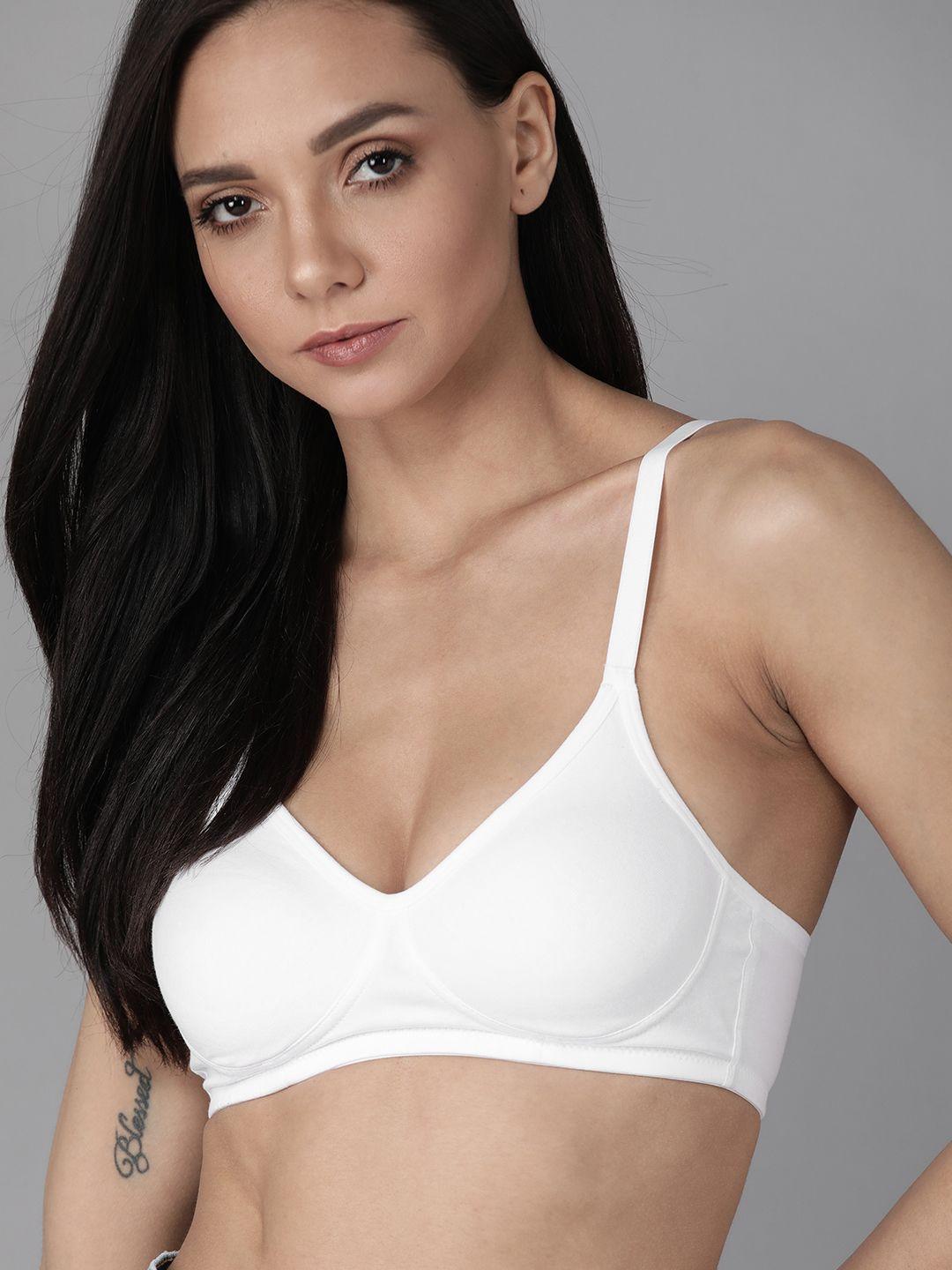 roadster white solid non-wired non padded everyday bra rdst-paam-bra-015