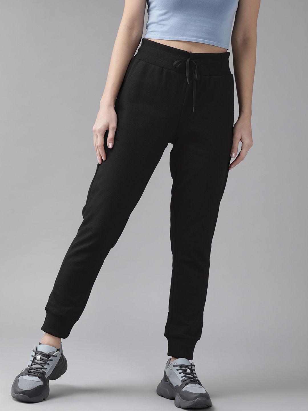 roadster women black pleated joggers