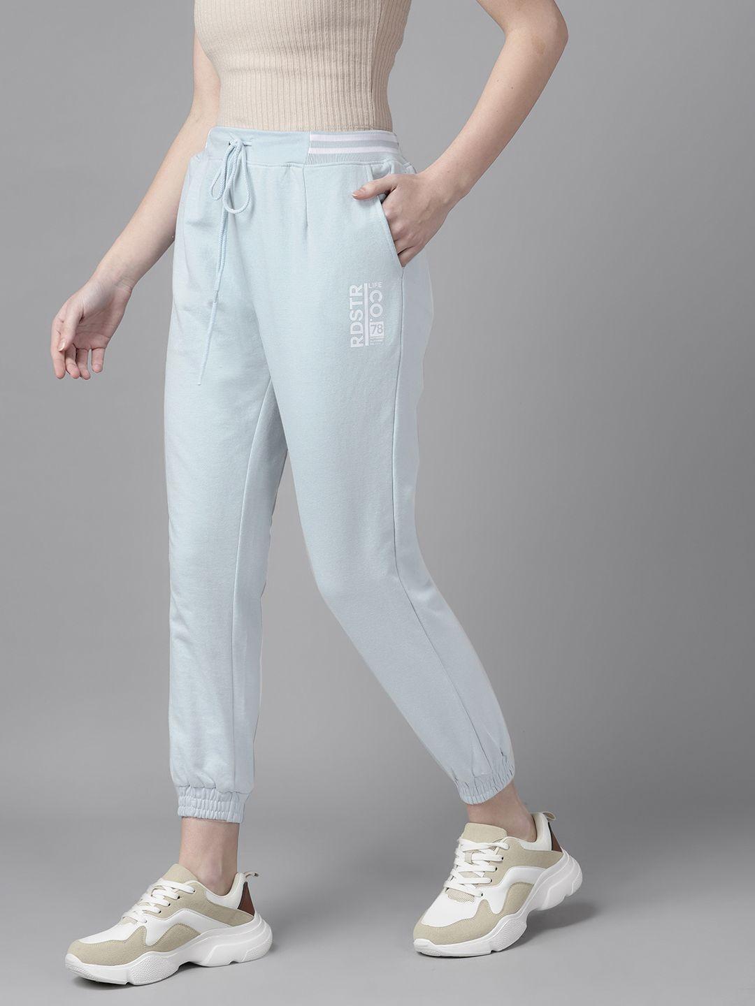 roadster women blue solid joggers