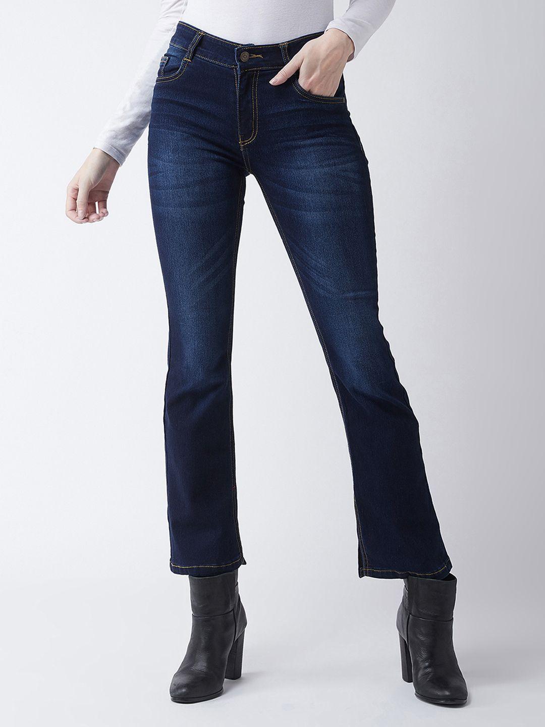 roadster women bootcut whiskers & chevrons stretchable cropped jeans