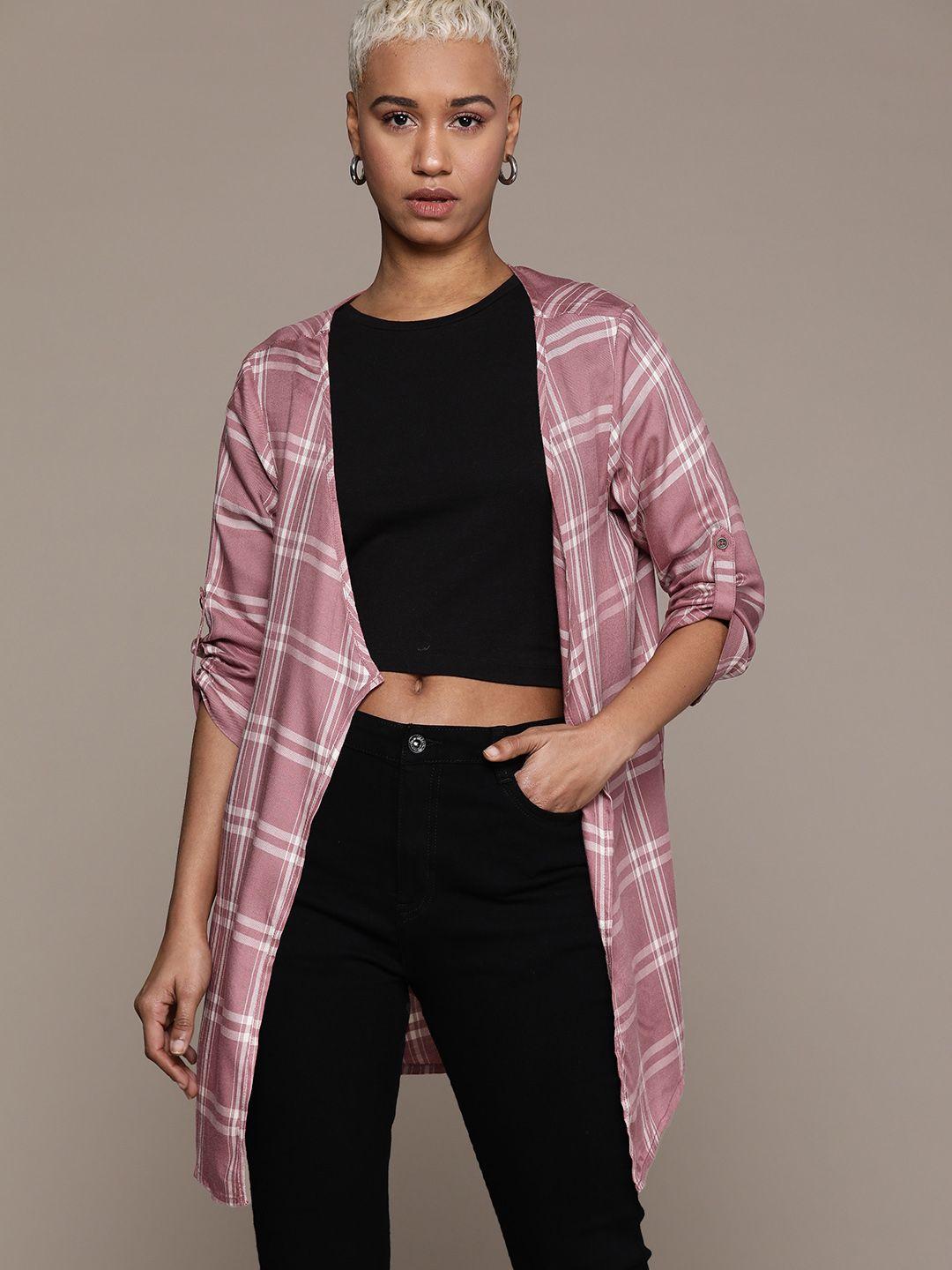 roadster women checked shrug