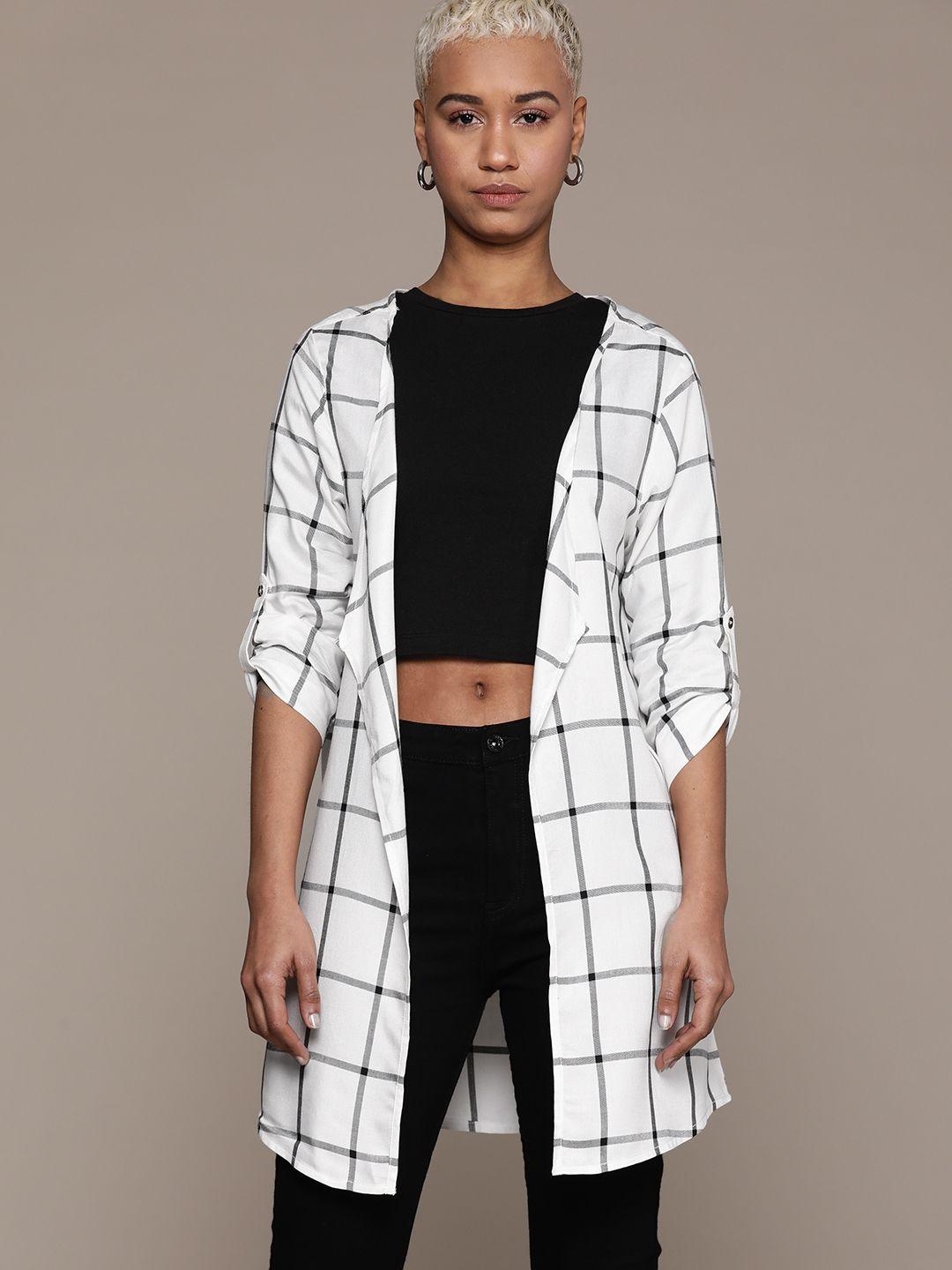 roadster women checked shrug