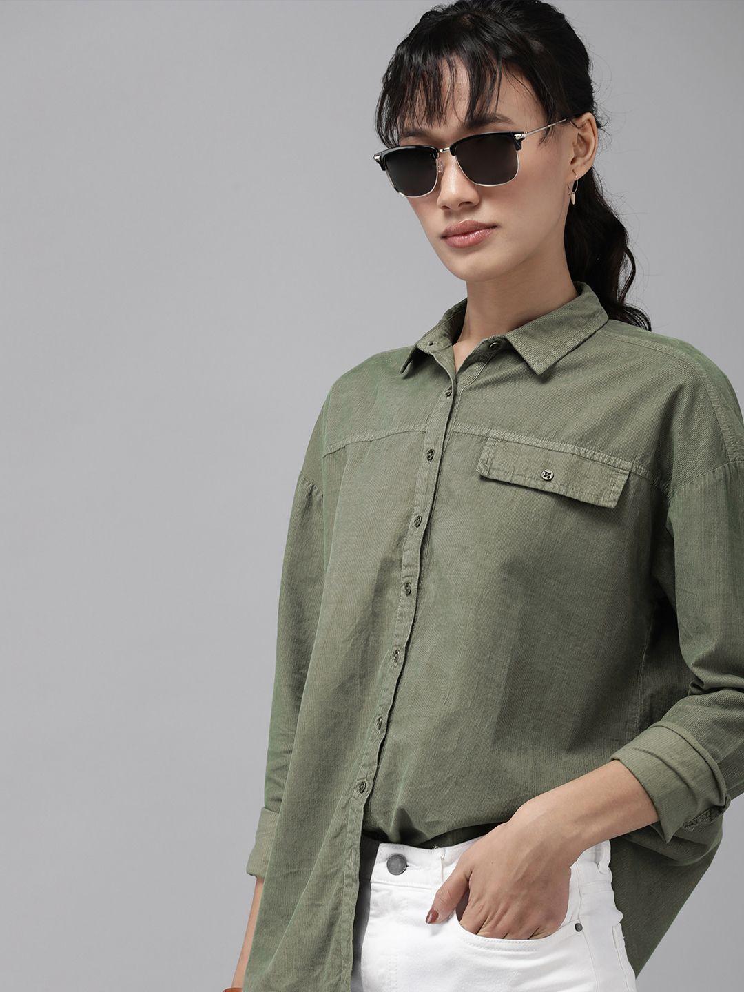 roadster women classic opaque cotton casual shirt