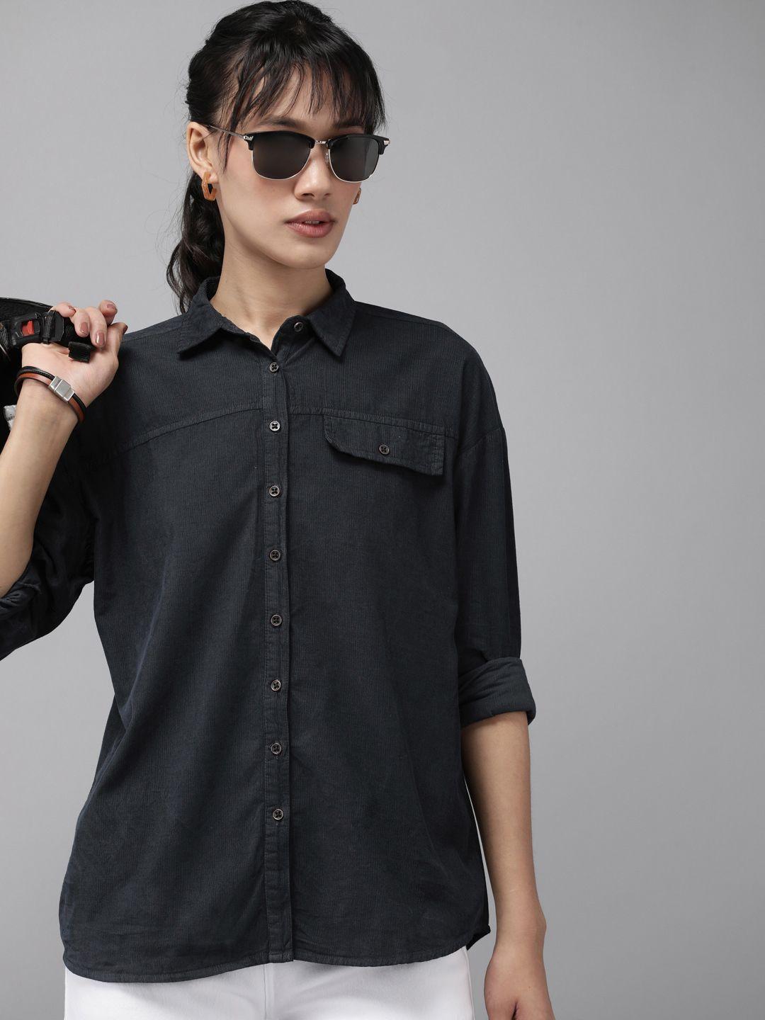 roadster women classic opaque cotton casual shirt