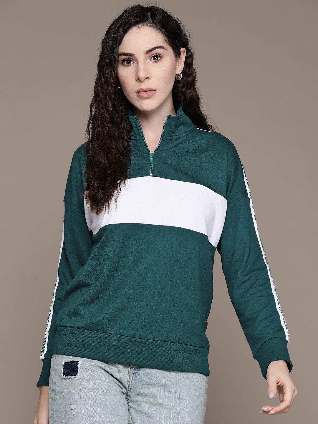 roadster women colourblocked sweatshirt