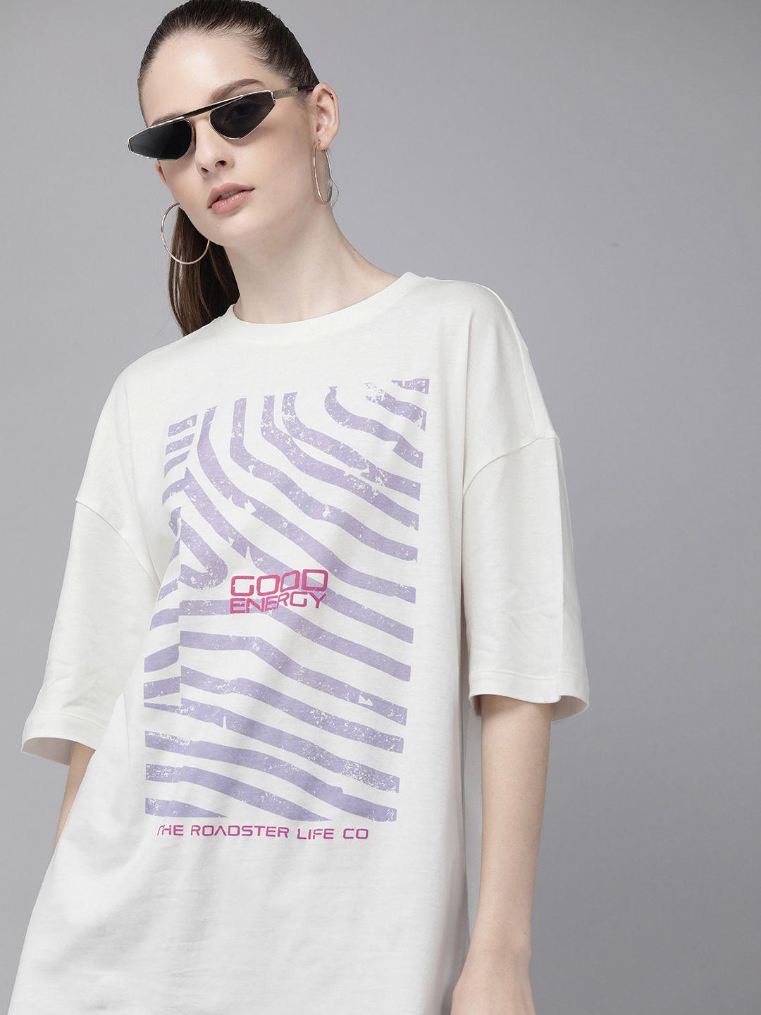 roadster women graphic printed boxy t-shirt