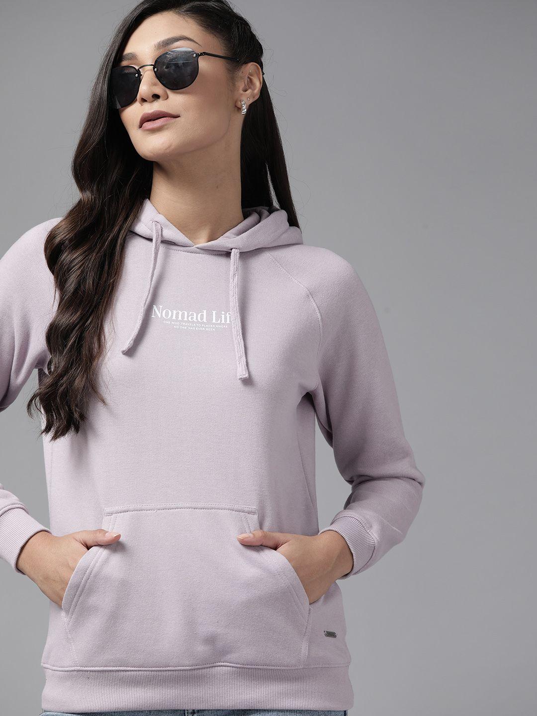 roadster women lavender hooded sweatshirt