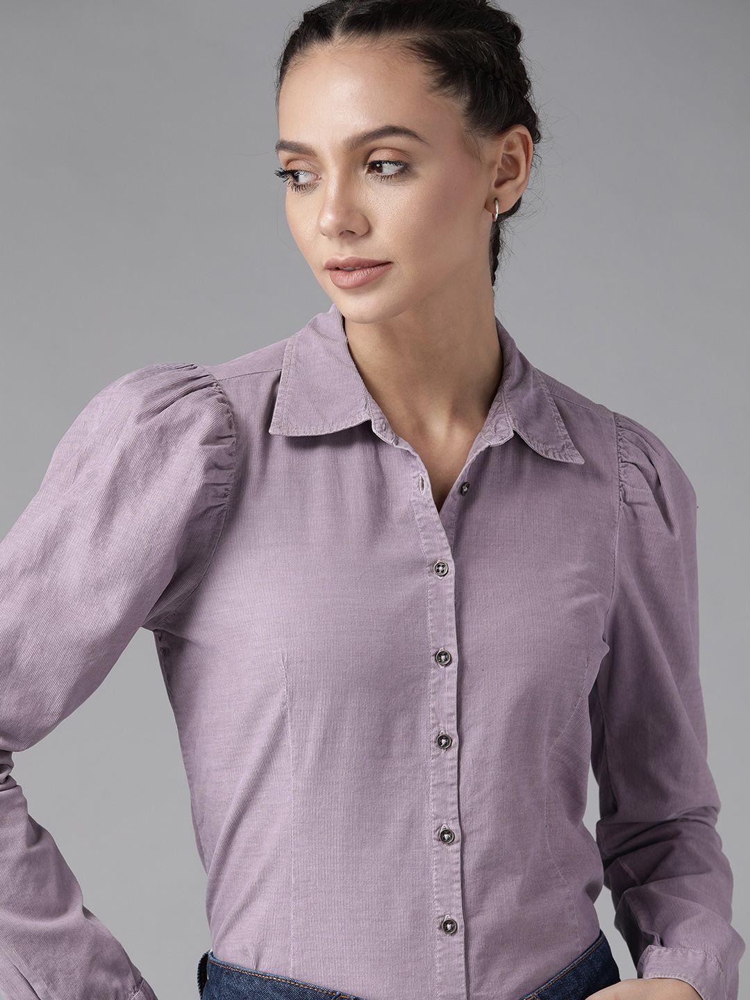 roadster women mauve casual shirt
