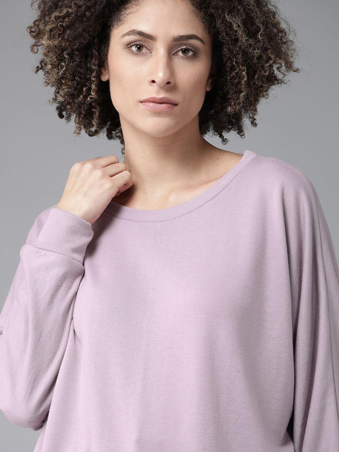 roadster women mauve solid sweatshirt