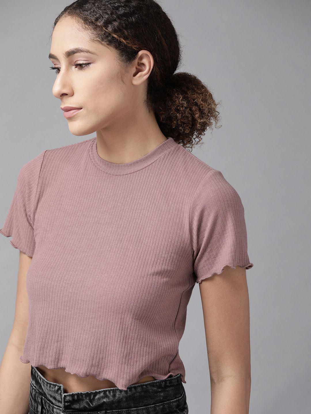 roadster women mavuve ribbed crop top