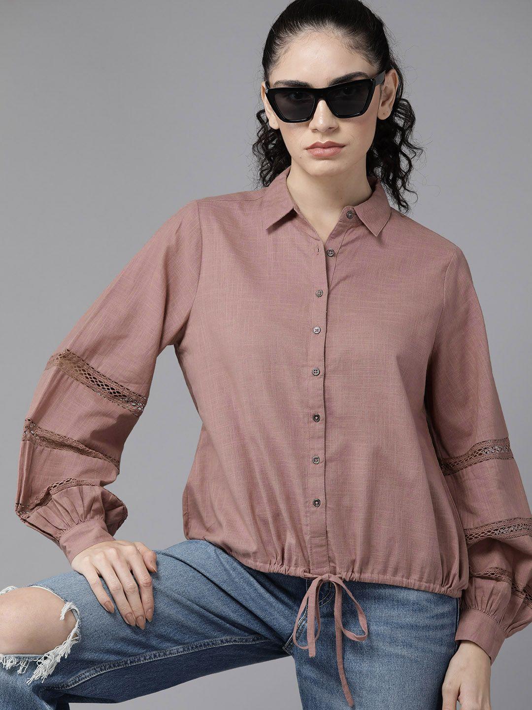 roadster women opaque cotton casual shirt