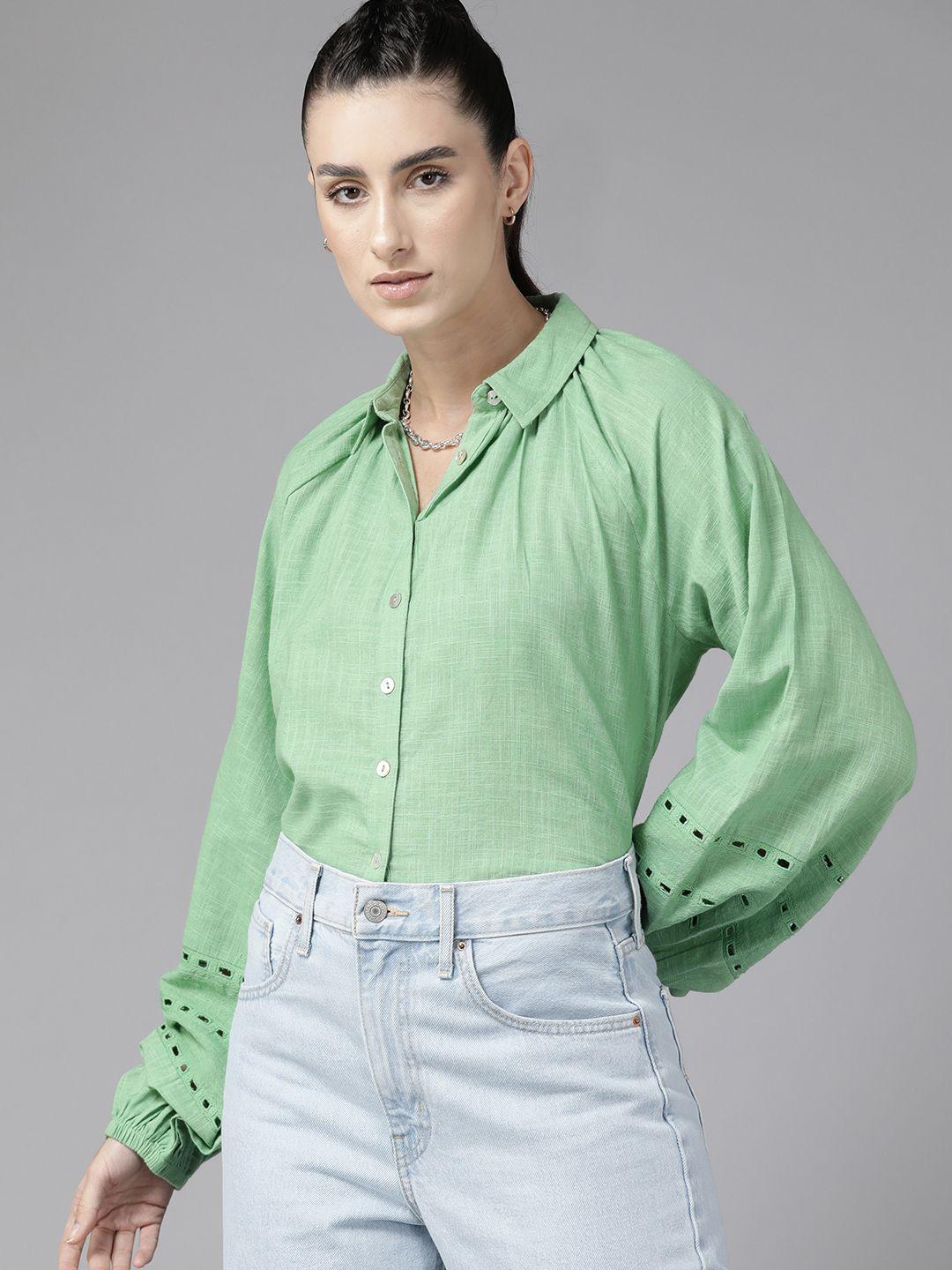 roadster women opaque cotton casual shirt