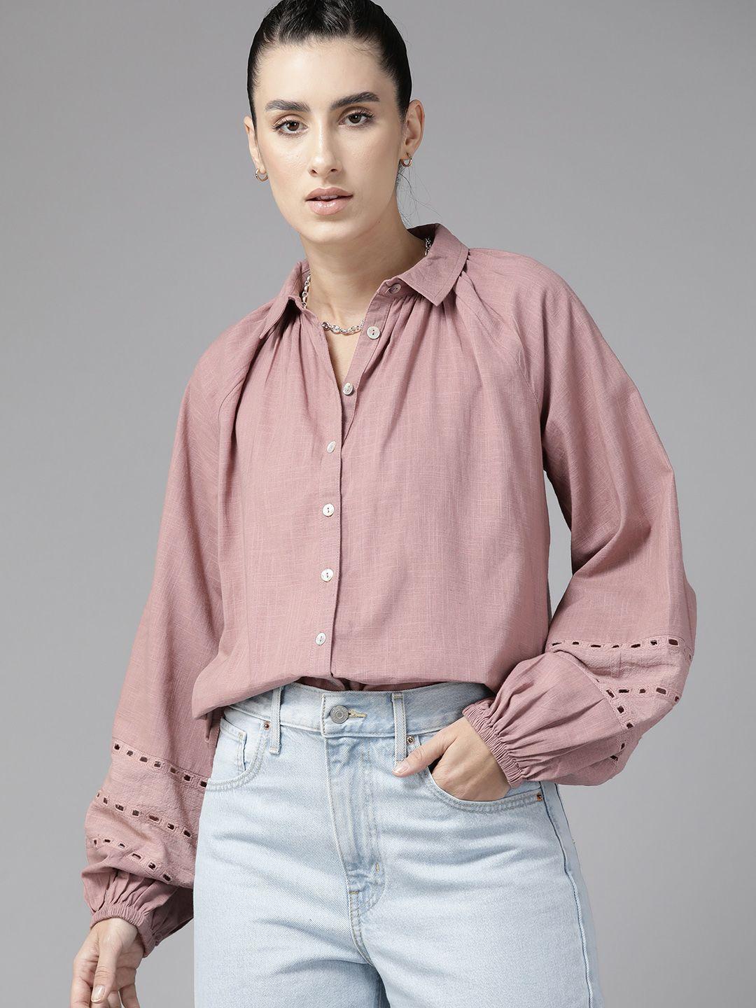 roadster women opaque cotton casual shirt