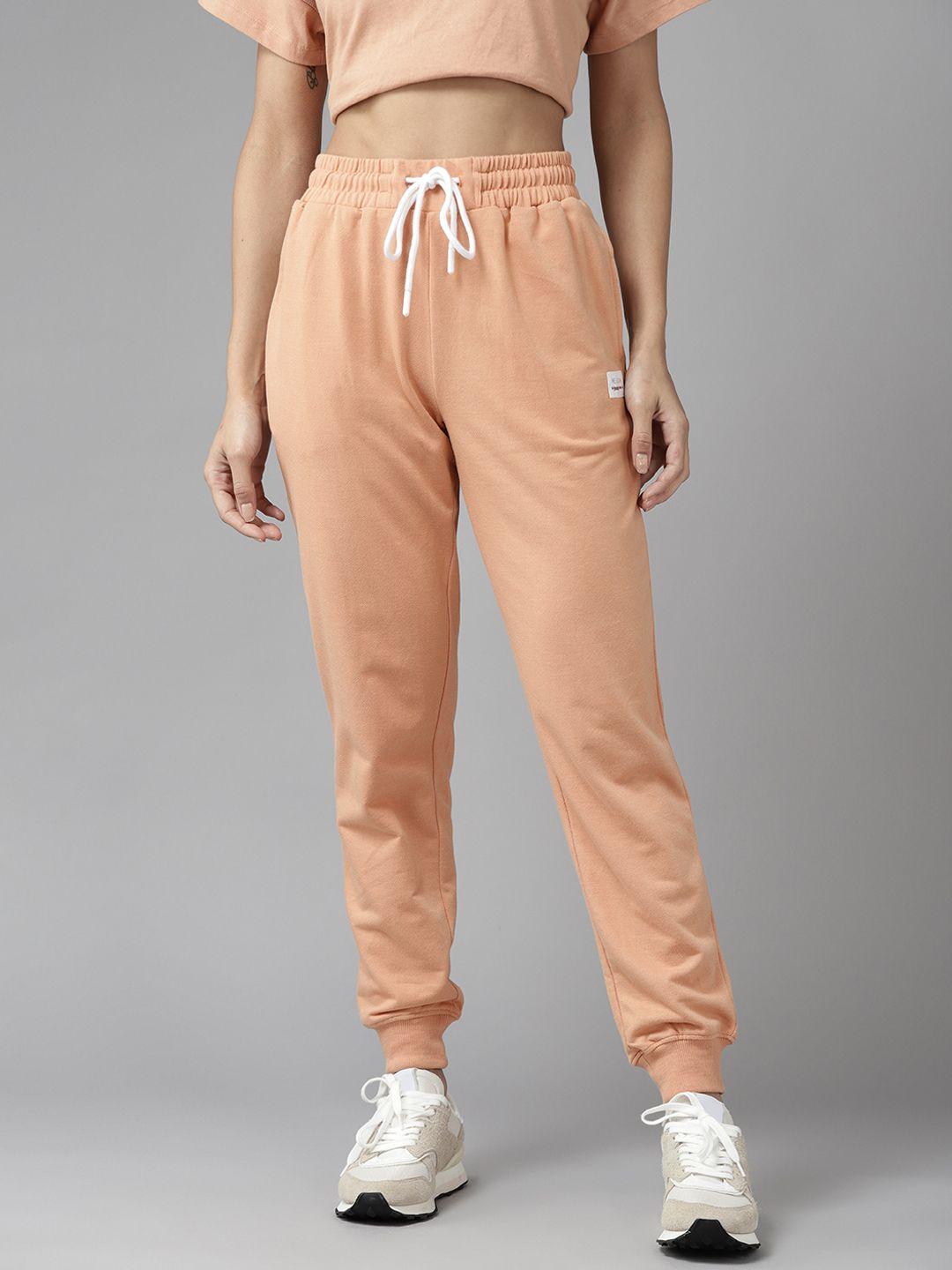 roadster women peach solid joggers