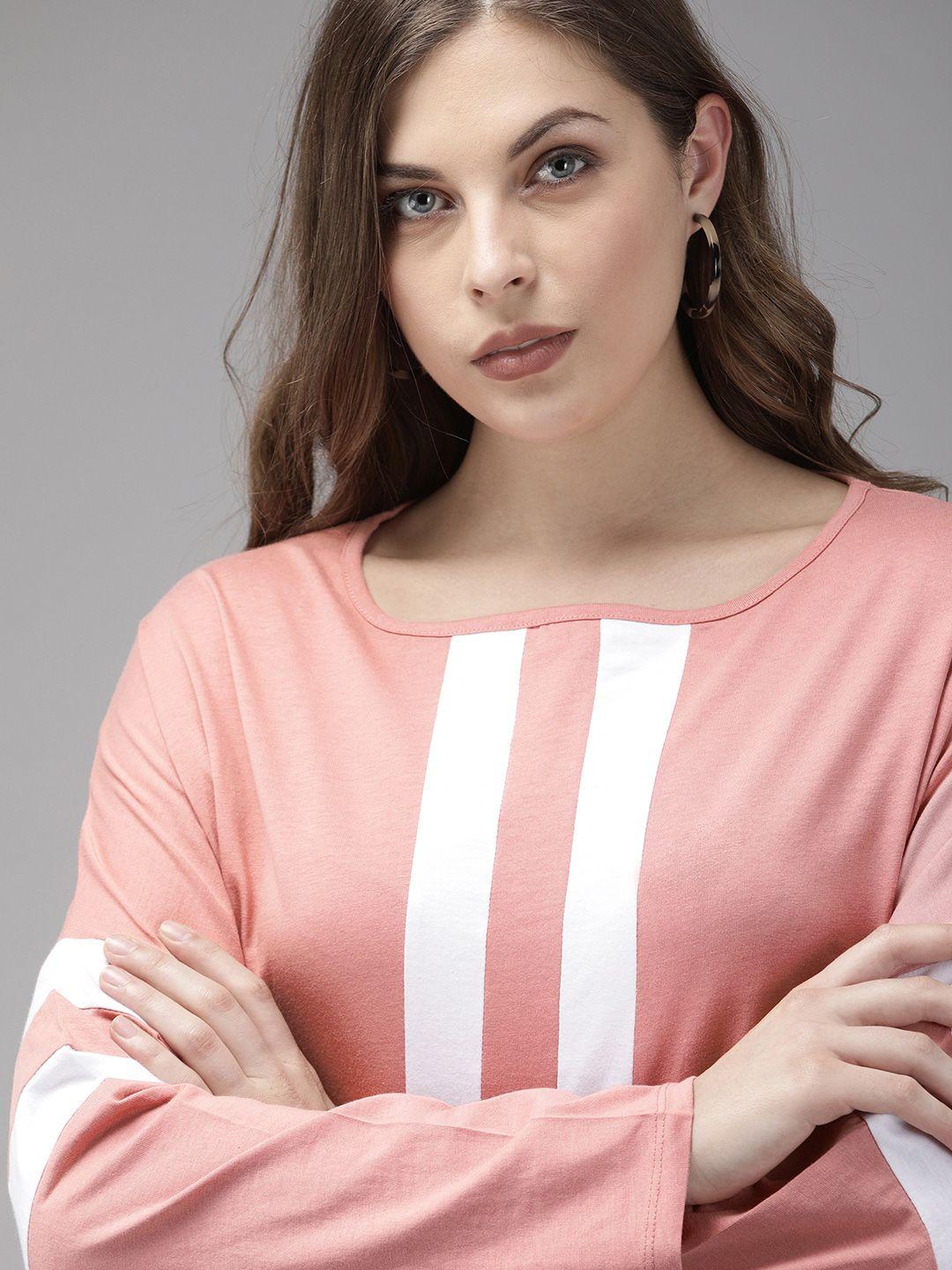 roadster women pink striped top