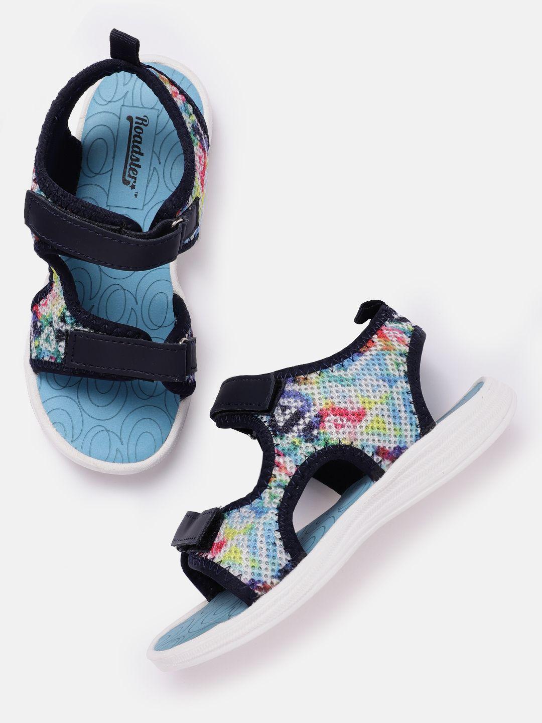 roadster women printed & woven design sports sandals