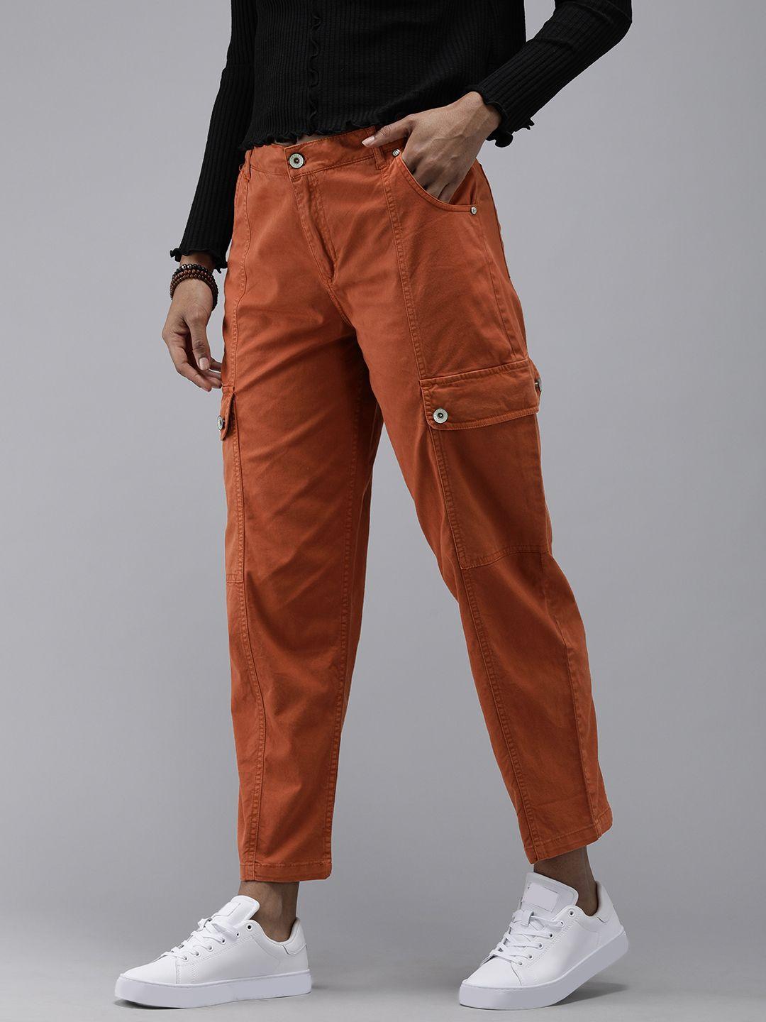 roadster women rust  solid regulartrousers