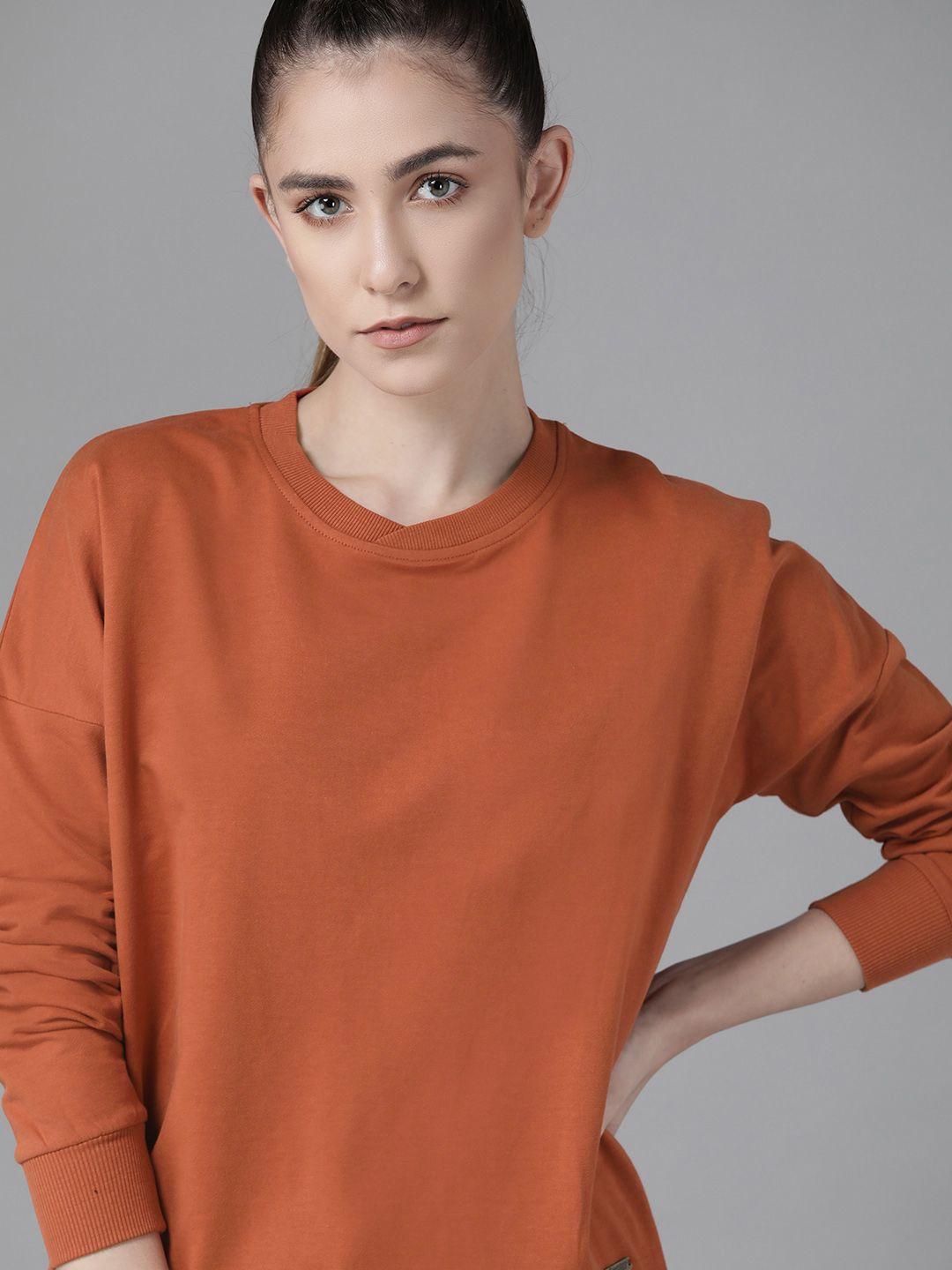 roadster women rust orange sweatshirt