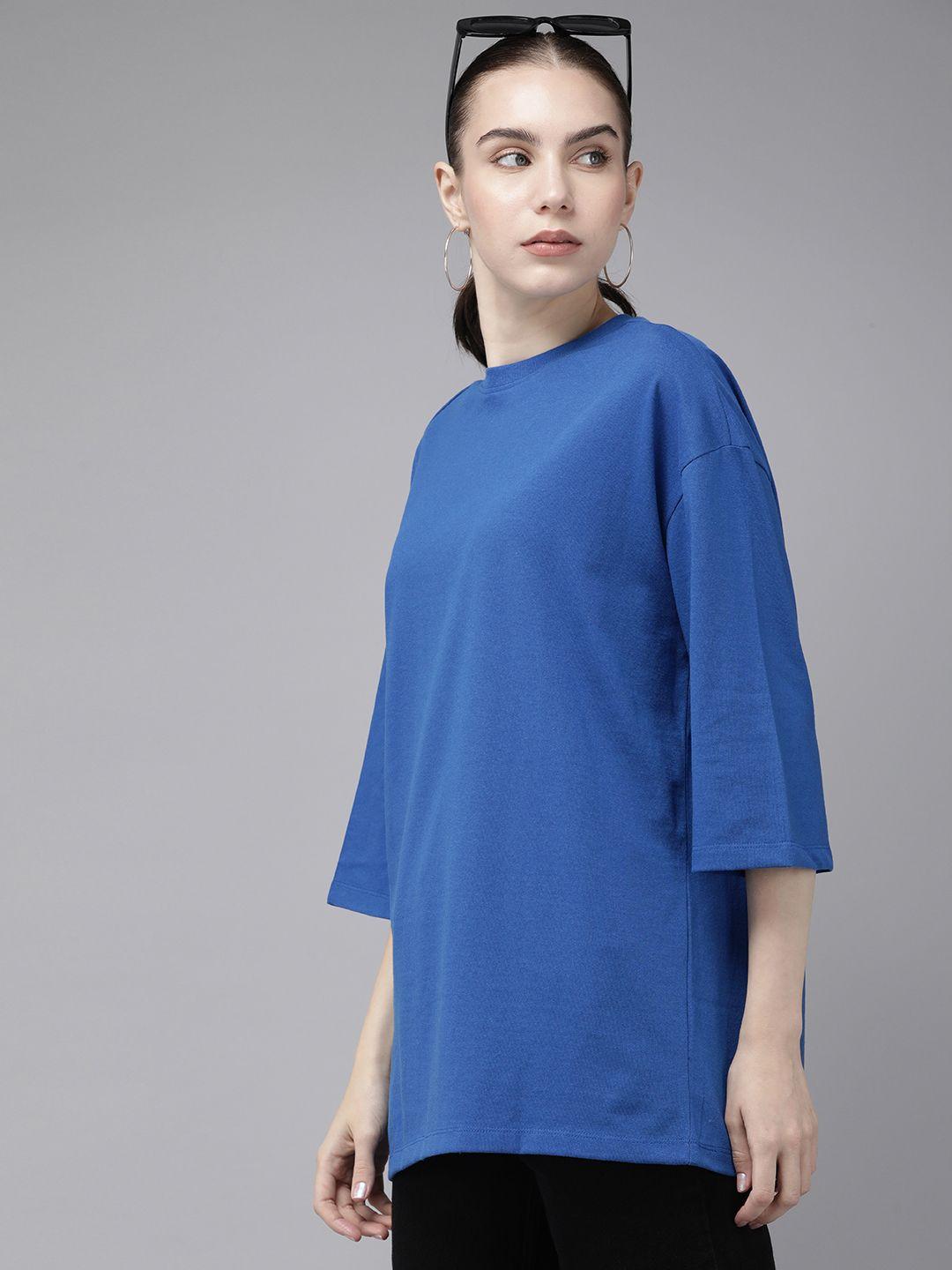 roadster women solid oversized t-shirt