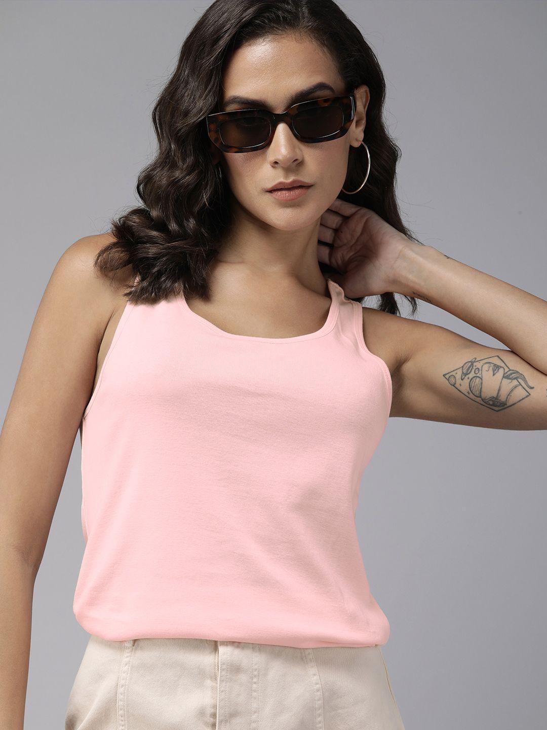 roadster women solid slim fit t-shirt