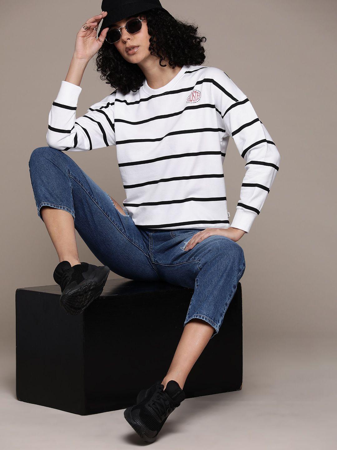 roadster women striped sweatshirt