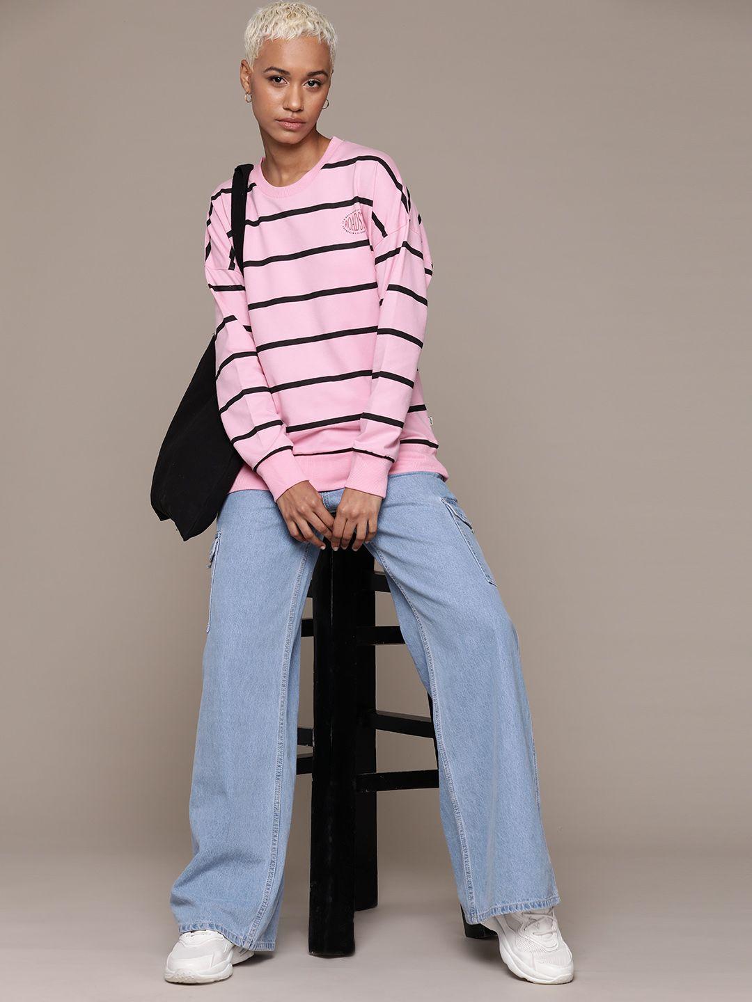 roadster women striped sweatshirt